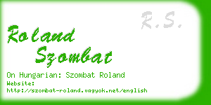 roland szombat business card